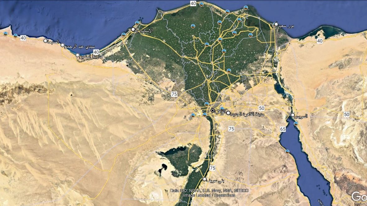 خريطة مصر بجودة عالية وشرح تضاريس مصر الجغرافية